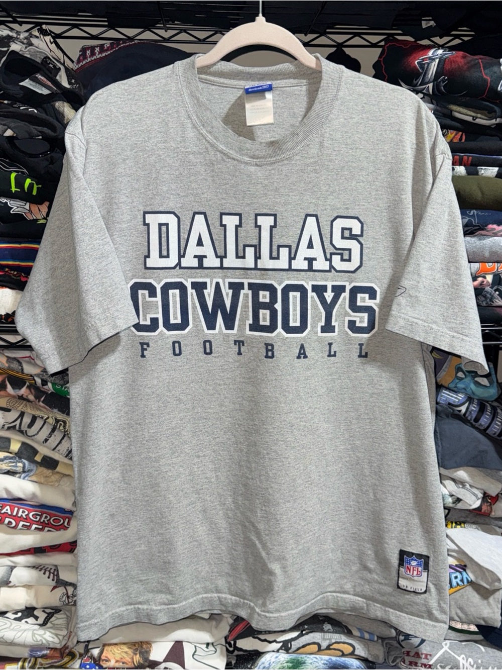 Vintage 90s Reebok Dallas Cowboys Spell Out On Field Shirt Size Large